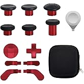 13 in 1 Metal Thumbsticks for Xbox One Elite Series 2, Elite Series 2 Controller Accessory Parts, Gaming Accessory Replacement, Metal Mod 6 Swap Joystick, 4 Paddles, 2 D-Pads, 1 Tool (Plating Red)