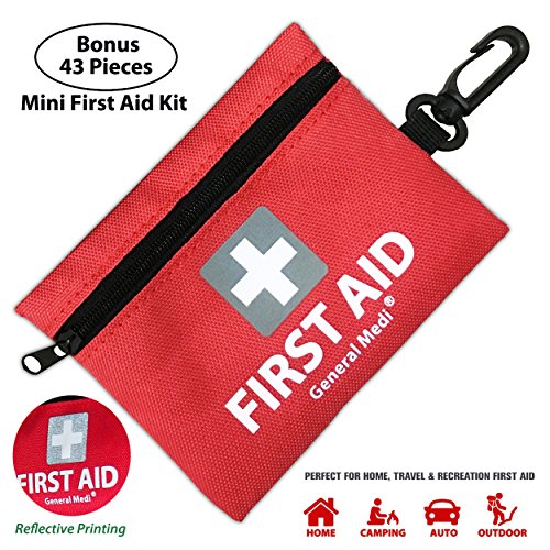 2-in-1 First Aid Kit (215 Piece) + Bonus 43 Piece Mini First Aid Kit - Includes Emergency Blanket, Bandage, Scissors for Home, Car, Camping, Office, Boat, and Traveling - Thumbnail 4