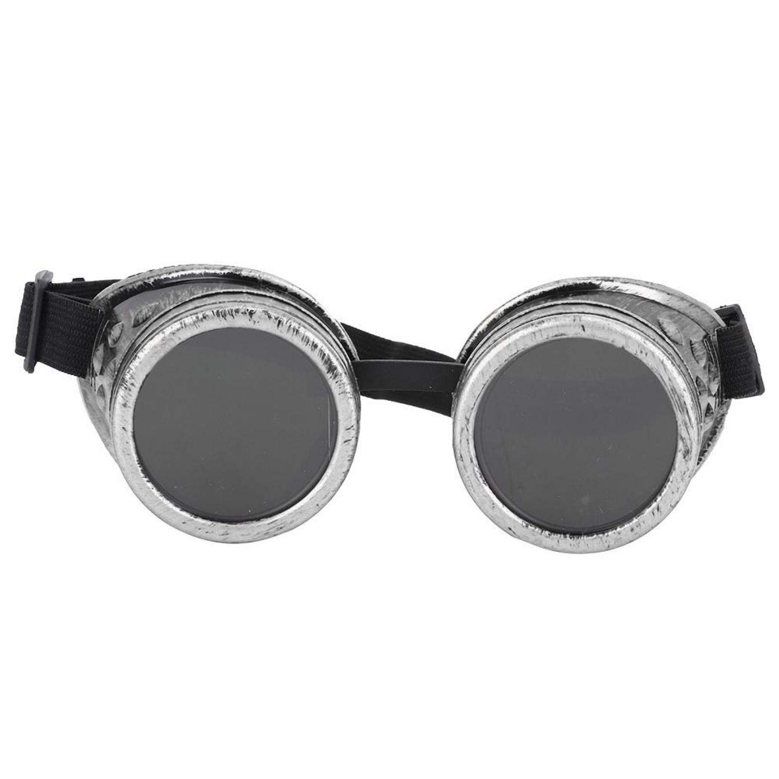 Alomejor Steampunk Goggles Steampunk Goth Cosplay Vintage Goggles Rustic Victorian like Sunglasses for mMen Women(vintage silver)