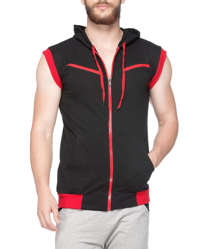 v3squared men's cotton hooded vest ($pzip)