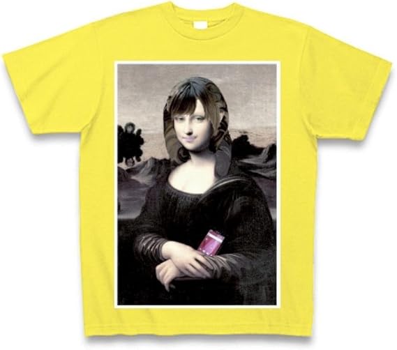 Amazon クラブティー Clubt エメラルドグリーンの目のかわいいモナリザ Tシャツ Pure Color Print イエロー S イエロー オリジナルプリント 通販