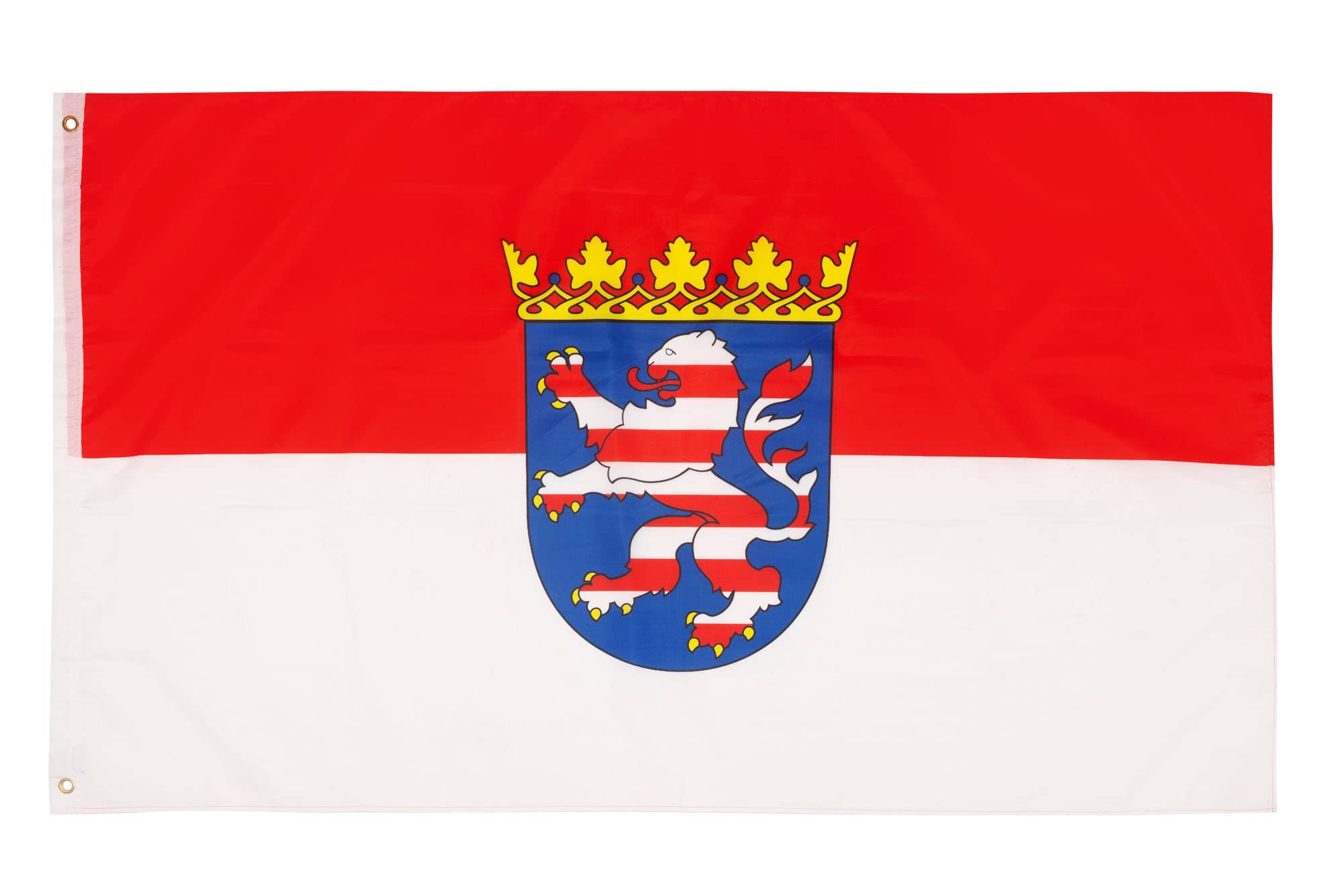 PHENO FLAGS Hesse flag - German flag 3x5ft with brass eyelets - weatherproof flag for flagpole - 100% polyester – 90x150cm