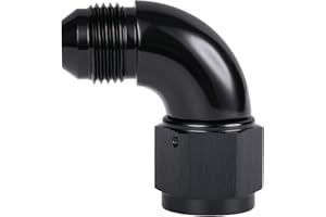 Podavelle 90 Degree 8AN Male to 8AN Female Swivel Full Flow Fitting Adapter Coupler Aluminum Black