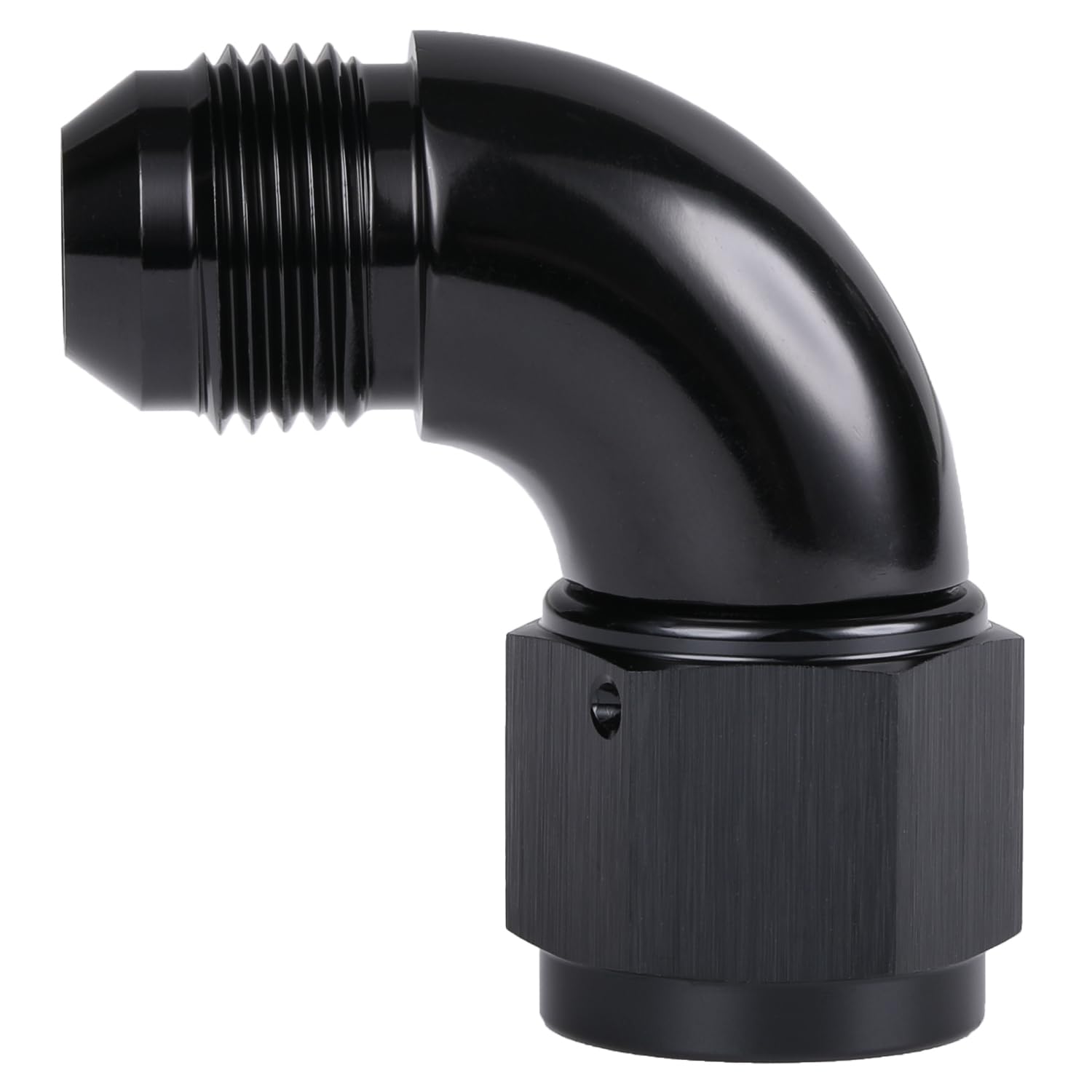 Photo 1 of Podavelle 90 Degree 10AN Male to 10AN Female Swivel Full Flow Fitting Adapter Coupler Aluminum Black