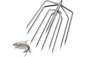 EATAKWARD 7-Prong Fishing Harpoon, Stainless Steel Fishing Spear Gig Gaff Fork Hook with 8mm Screw, for Catching Fishes Frogs in Pond River Lake etc. Capable for Fishing Pole