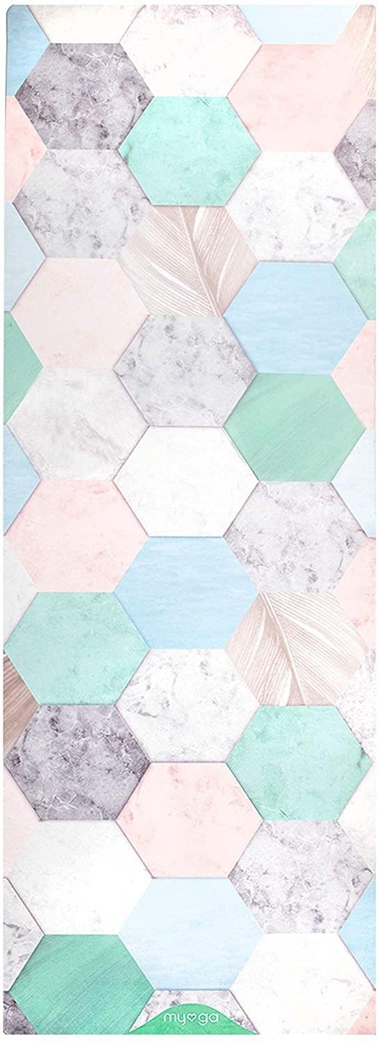 Myga Suede Yoga Mat - Luxurious Vegan Suede Mat perfect for Hot Yoga, Power, Bikram, Ashtanga and Pilates - Superior Non-Slip Grip, ideal for Home, Gym & Studio - 183cm x 61cm x 3mm - Terraza