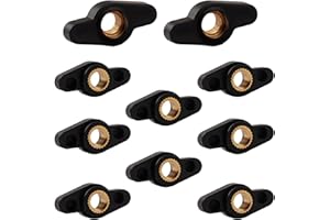 ASOFELK 1/4" Through Hole T Knobs, 10PCS Plastic Thumb Screws, 1/4" Wing Knobs Hand Screw Nut, Thumb Screw Threaded Knobs, T-Handle Threaded Knobs for T-Track Accessories, Woodworking Jigs, Feather Boards
