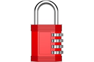 ZHEGE Combination Lock Outdoor, Gym Locker Lock, 4 Digit Resettable Padlock Combination for Gym, School, Fence, Gate, Hasp Storage (Red)