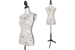 EASEHOME Dress Form Sewing Mannequin Torso,Female Manikin Body with Tripod Base Stand,Height Adjustable 58-67 inch Foam Form for Dress Jewelry Display