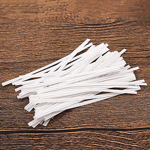 CandyHome 1000 Pcs 6" Paper White Twist Ties Bread Ties for Party Cello Candy Bags Cake Pops - Thumbnail 6