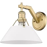 Golden Lighting Yep Orwell 1-Light Wall Sconce in Brushed Champagne Brass and Opal Glass