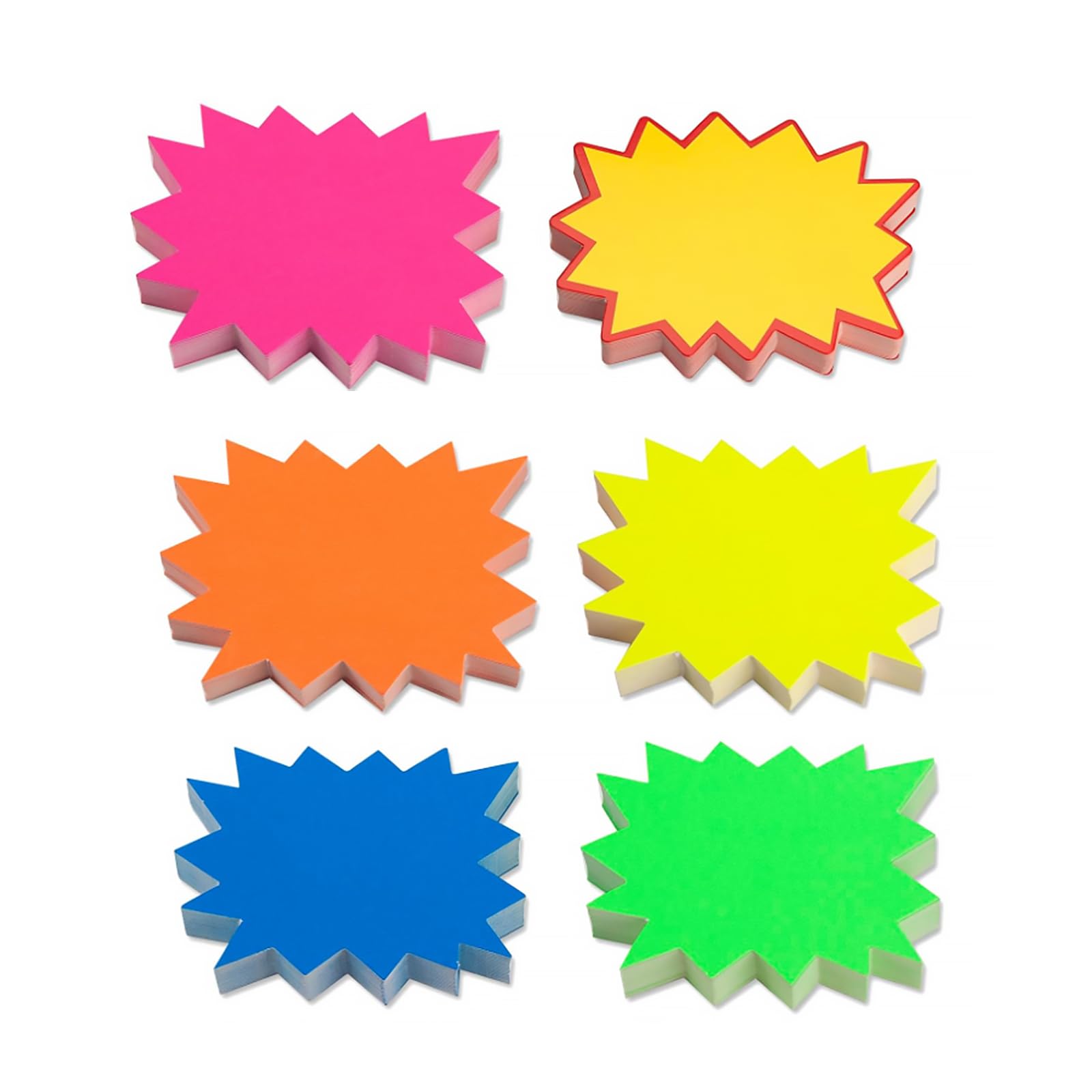 DEFIYEAR 300 PCS Fluorescent Starburst Price Labels - Star Shaped Price Tags for Retail Stores, Grocery, Party Favors