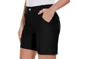 Cagola Women's Golf Hiking Shorts Quick Dry Summer Shorts 7" High Waisted Casual Work Shorts with Pockets