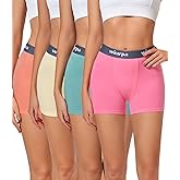 wirarpa Women's Cotton Boxer Briefs Underwear Boy Shorts 3" Inseam 4 Pack