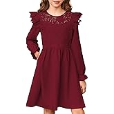 blibean Tween Girls Fall Dresses Semi Formal Flower Dress Size 6-15 Years