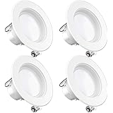 Sunco Lighting 4 Pack 4 Inch LED Recessed Downlight, Baffle Trim, Dimmable, 11W=60W, 3000K Warm White, 660 LM, Damp Rated, Si