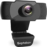 Septekon 1080P HD Webcam with Microphone, Streaming Computer Web Camera for Laptop/Desktop/Mac/TV, USB PC Cam for Video Calli