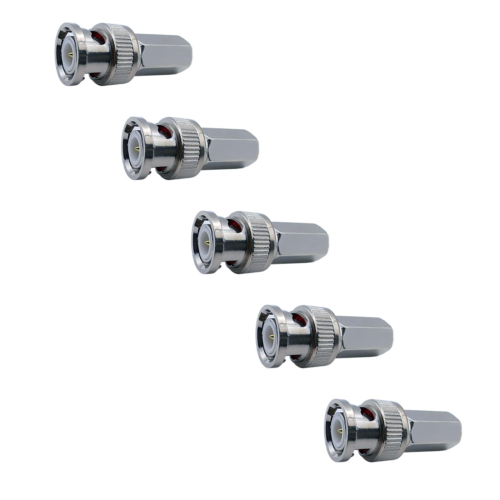 iYueMps 5pcs BNC Connector Male Twist-On Connectors RG59&RG62 BNC CCTV Twist-On Plug Connector for CCTV Surveillance Security Camera