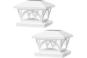 ENSLI Solar Outdoor Post Cap Lights, 2 Pack Brighter Solar Post Lights Outdoor Waterproof, Fence Post Cap Lights Solar Powered Deck Post Lights Fit 4x4 5x5 6x6 Posts for Fence Deck Garden Decoration