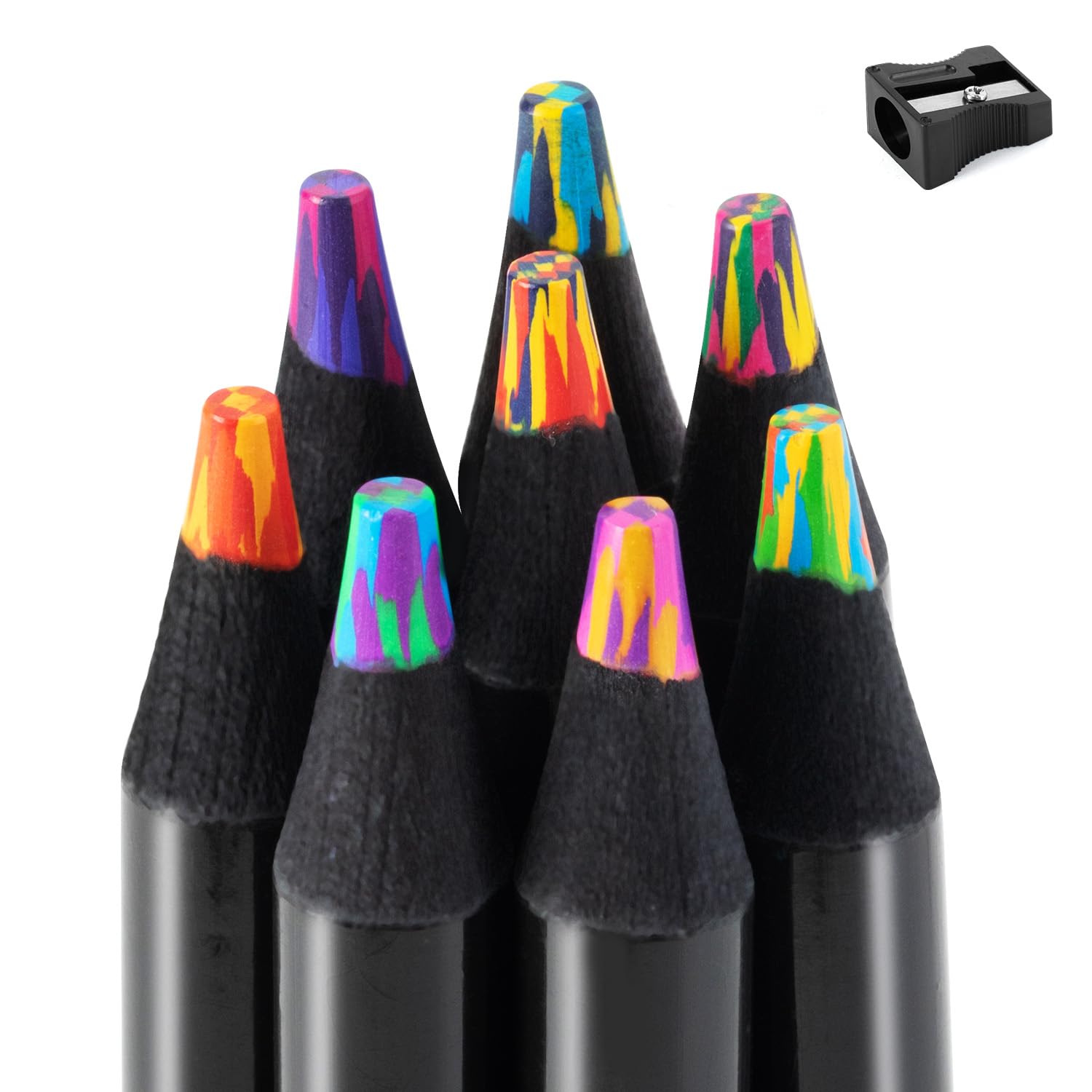 Photo 1 of finenolo Stocking Stuffers for Kids, 8 Pieces Art Supplies Colored Pencils, Jumbo Rainbow Pencils with Sharpener, Multicolored Pencils for Drawing, Coloring, Christmas Gifts, Party Favor Bags