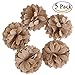 NUOLUX Hessian Burlap Daisy Flowers for Christmas Wedding Decoration 5pcs