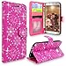 S7 Edge Case, Galaxy S7 Edge Case, Cellularvilla [Slim] [Card Slot] Premium Pu Leather Wallet Case [Drop Protection] Flip Protective Stand Cover for Samsung Galaxy S7 Edge G935 (Pink Glitter)