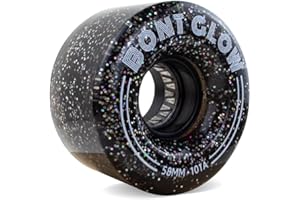 Bont Glow Light Up LED INDOOR Roller Skate Wheels – 58x32mm 101A | Pack of 4 | For Jam, Shuffle and Rhythm Skating (Obsidian Black)