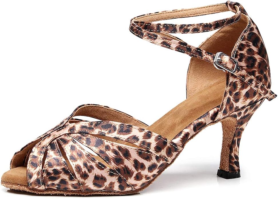 Scarpe Da Ballo Latino Donna Per Salsa, Tango, Bachata - Tacco 5/7.5/9 Cm, Suola In Pelle Scamosciata - Foto 2