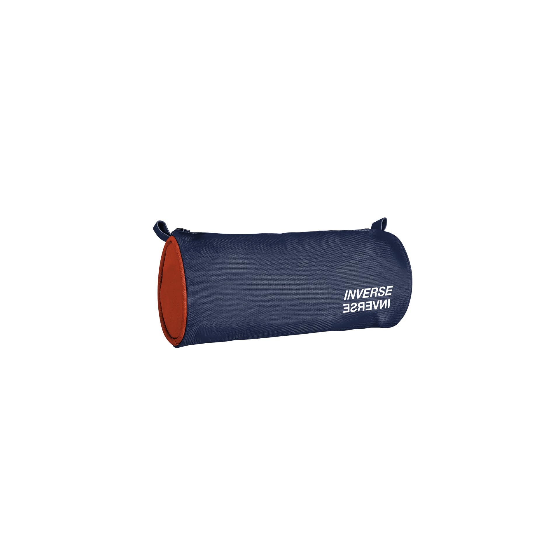Ambar Circular Pencil Case Navy Blue Campus Inverse, Blue and Red, 21x9x9cn, Classic