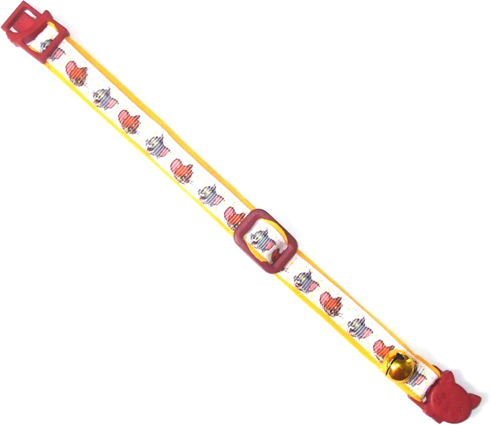 Designer Cat Collar with Quick Release Safety Clasp and Bell - Tom and Jerry