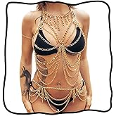 Nicute Gold Body Chain Set Layered Tassel Waist Chain Belt Metal Fashion Body Jewelry Set for Women