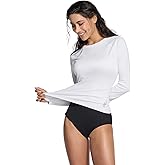 TSLA Women's Long Sleeve Rash Guard Swim Shirts, UPF 50+ UV Protection Regular-Fit Quick Dry Water Shirts