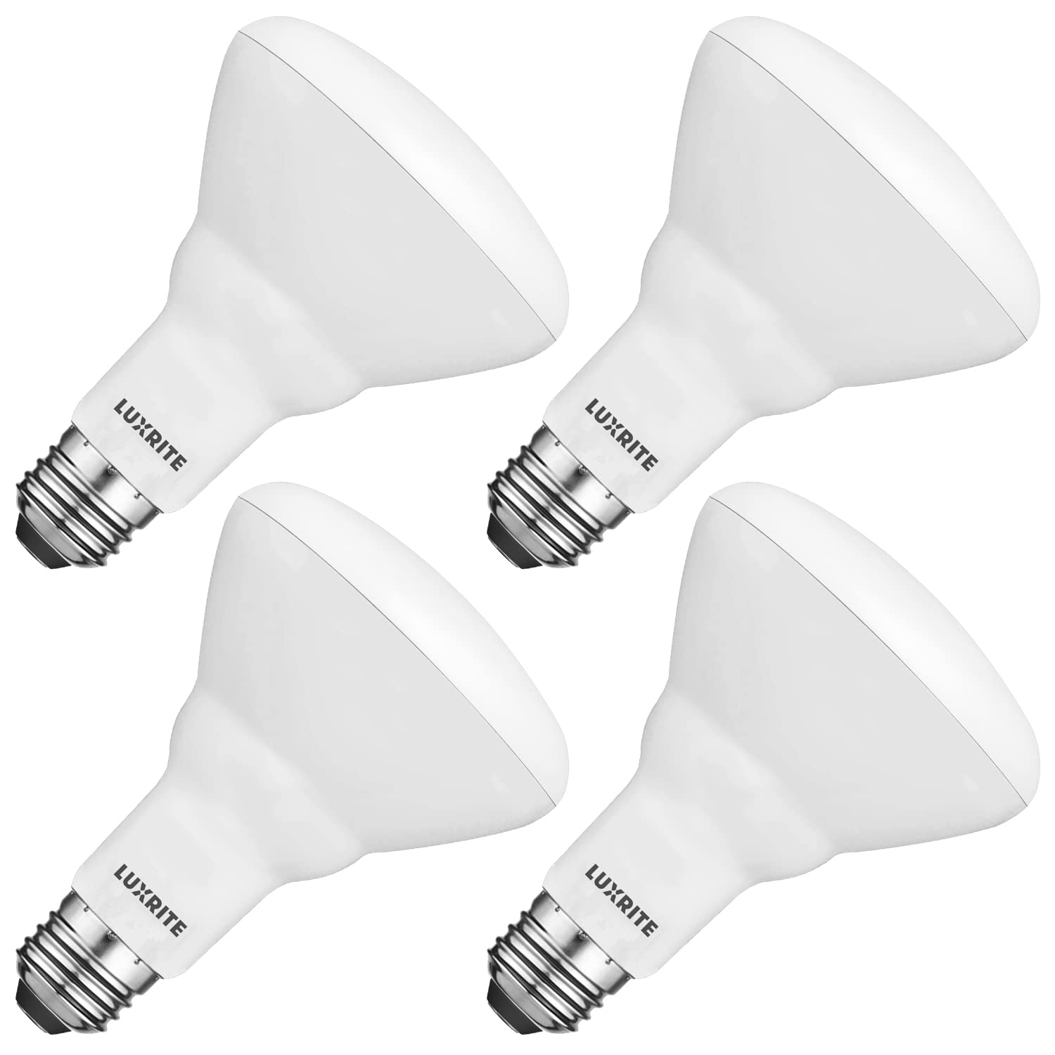 Photo 1 of LUXRITE 4-Pack BR30 LED Bulb, 65W Equivalent, 2700K Warm White, Dimmable, 650 Lumens, LED Flood Light Bulbs, 8.5W, Energy Star, E26 Medium Base, Damp Rated, Indoor/Outdoor - Living Room and Kitchen