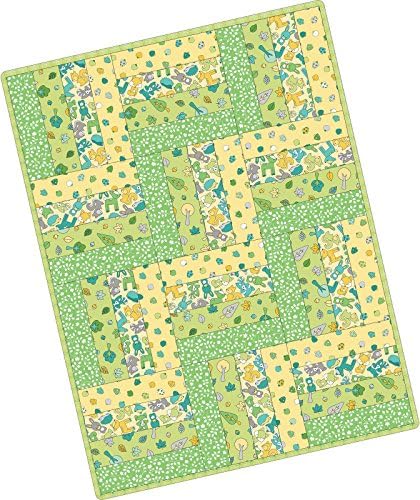 Rachel Shelburne Babe in the Woods Flannel Too Green Rail Fence Pod Quilt Kit Maywood Studio