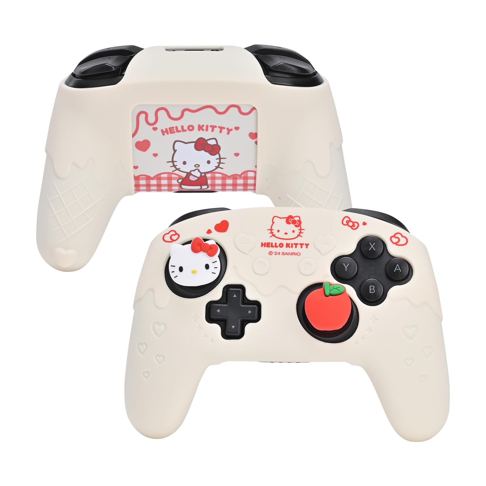 Kuitmor Controller Skin for Switch Pro Controller,Soft Silicone Controller Cover Case,Anti-Slip Controller Grip Protector for Switch Pro Controller with 2 Thumb Grip Caps and 2 Stickers