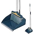 Broom with Dustpan Combo Set,Long Handle Broom and Sturdy Wide Dust Pan for Home Office Kitchen Lobby for Sweeping Indoor and Outdoor