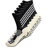 Anti-slip Sock Men Women Non-slip Soccer Basketball Tennis Sport Sock Grip Non skid Slipper Sock Yoga Football Black M 3P