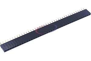 RELAND SUNG 10pcs 40 Pin Single Row Female Male Pin Header Connector Gold 40 Pin Single Row Round Hole Right Angle Connector Strip (Female)