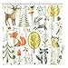 INTERESTPRINT Summer Forest Pattern with Cute Woodland Animals, Trees, Mushrooms and Berries Shower Curtain Bathroom Decor with Hooks, 72 X 72 Inches Extra Long