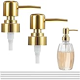 2Pack Gold Soap Pump Replacement, Reusable Soap Dispenser Pump Head for Hand Dish Bottle and Lotion(Gold)