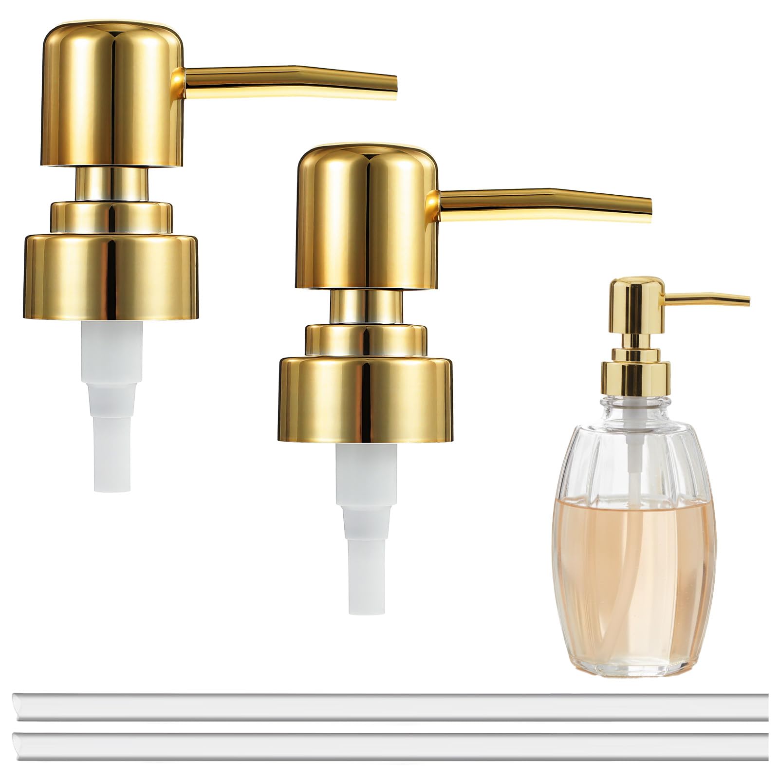 Photo 1 of 2Pack Gold Soap Pump Replacement, Reusable Soap Dispenser Pump Head for Hand Dish Bottle and Lotion(Gold)