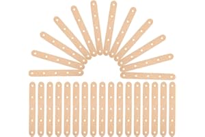 TEHAUX 50Pcs Natural Color Craft Sticks with Holes 5.9 Inch Wooden Popsicle Sticks for Crafts Model Building Candle Making Di