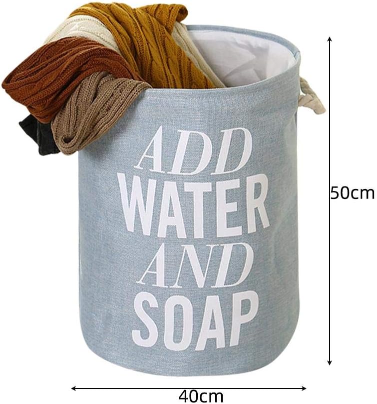 WYZQCanvas de Tela Redonda Plegable Cesta de lavandería Bolsa de