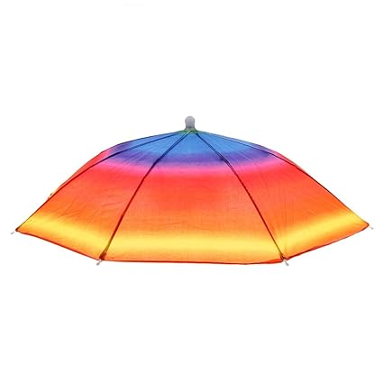 Magideal Fishing Hiking Golf Beach Foldable Headwear Parasol Umbrella Hat Cap