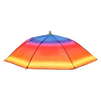 Magideal Fishing Hiking Golf Beach Foldable Headwear Parasol Umbrella Hat Cap