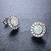 Bamos Jewelry Womens White Diamonds Fire Opal Best Friend Engagement Wedding CZ Gold Studs Earrings for Her