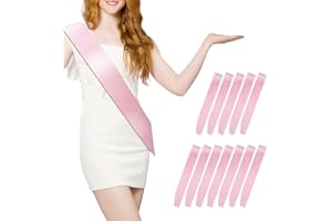 MDOZQ 12 Pcs Sash Blank Satin Sash Party Supplies Pink Sash Plain Sash Bride Sash Bachelorette Party Sashes for Birthday, Wedding, Graduation, DIY, Beauty Pageant, Hen Party, Homecoming, Make Your Own Sash