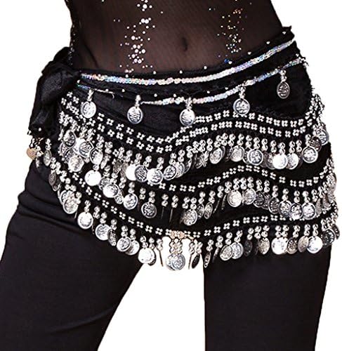 Wuchieal Women's Belly Dancing Belt Colorful Waist Chain Belly Dance Hip Scarf Belt