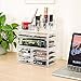 DreamGenius Makeup Organizer 3 Pieces Acrylic Cosmetic Storage Drawers Organizer for Vanity and Bathroom, Stackable Cosmetic Organizer Countertop with 6 Drawers