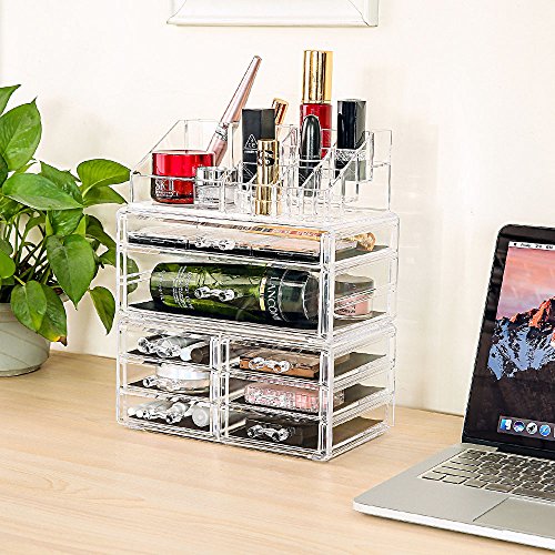 Dream Genius Clear Acrylic 4 Tier Drawers And 16 Grid Stackable
